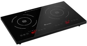 Tectake Indukční varná deska dvojitá 3500 W - černá