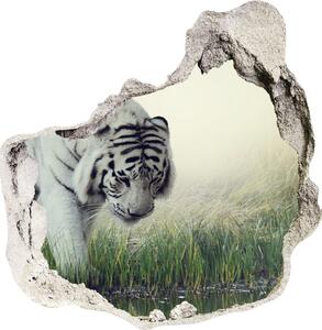 Díra 3D fototapeta nálepka Bílý tygr nd-p-84071201