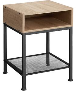 Tectake Noční stolek Harlow 40,5x40,5x59 cm - Industrial světlé dřevo, dub Sonoma