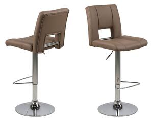 ACTONA Sada 2 ks − Barová židle Sylvia − hnědá 115 × 41,5 × 52 cm