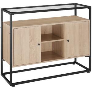 Tectake Komoda Oldham 100x38x80,5cm - Industrial světlé dřevo, dub Sonoma