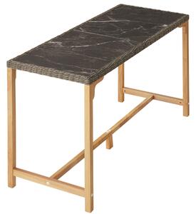 Tectake Ratanový barový stůl Lovas 161x64,5x99,5 cm - přírodní