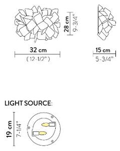 SLAMP CLIWM00MNM00000000EU Clizia Mama Non Mama White Wall, designové nástěnné svítidlo, 2x6W E14, výška 28cm
