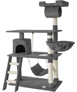 Tectake Kočičí škrabadlo Marcel 141cm - šedá