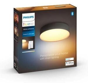 41158/30/P6 Hue WA Enrave S stropní LED svítidlo 1x9,6W 1220lm 2200-6500K IP20 26,1cm černá +ovladač