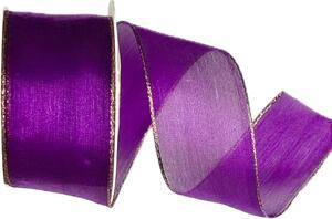 Stuha BASIC VIOLETT GOLD fialová 40mm x 2m (13,- Kč/m)