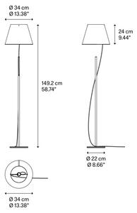 Lodes 18471 1027 Hover, bílá designová stojací lampa s dotykovým ovládáním, 6W LED 2700K, výška 149,2cm