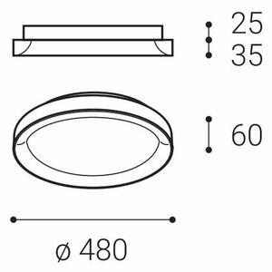 Stropní svítidlo BELLA SLIM 48 B 38W 2CCT, 3000/4000K, 480mm, IP20