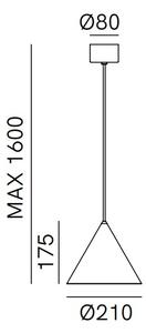 Il Fanale 286.01.FF Cone, závěsné kovové svítidlo v antické úpravě, 1xE14 max 10W, prům. 21cm