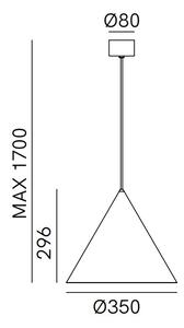 Il Fanale 286.03.FF Cone, závěsné kovové svítidlo v antické úpravě, 1xE27 max 15W, prům. 35cm