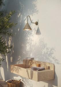 Il Fanale 286.17.OOB Cone, venkovní nástěnné svítidlo antická mosaz/bílé sklo, 1xE27 max 15W, prům. 25cm, výška 40cm, IP55
