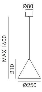 Il Fanale 286.12.OOB Cone, venkovní závěsné svítidlo antická mosaz/bílé sklo, 1xE27 max 15W, prům. 25cm, IP55