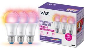 WiZ SET 3x LED žárovka E27 A60 8,8W 806lm 2200-6500K RGB IP20, stmívatelná