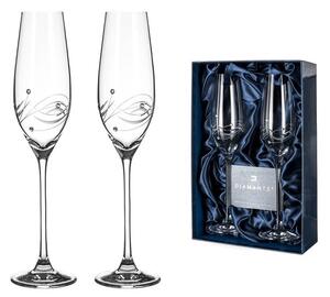 Diamante skleničky na šampaňské Lunar s krystaly Swarovski 210 ml 2KS