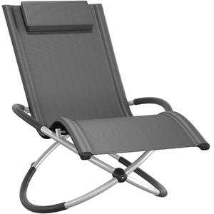 Tectake Lehátko Paulina – ergonomické a skládací s nosností 150 kg - šedá