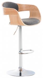 Barová židle Kingston látkový potah, přírodní/světle šedá