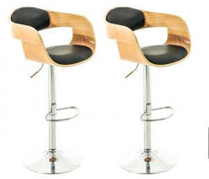 2 ks / set barová židle Kingston syntetická kůže, přírodní/černá