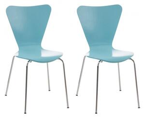2 ks / set jídelní / konferenční židle Mendy, světle modrá