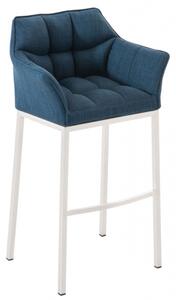 Barová židle Damaso látkový potah, bílá, modrá