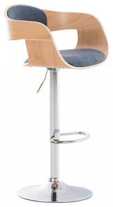 Barová židle Kingston látkový potah, přírodní/modrá