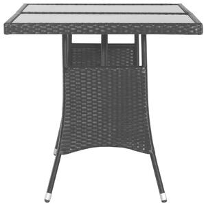 Zahradní stůl černý - polyratan | 140x80x74 cm