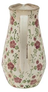 Keramický dekorační džbán s růžovými květy Lillia M - 20*14*25 cm