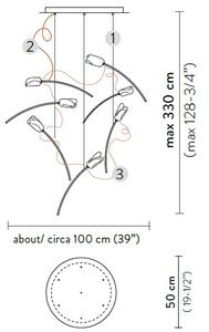 SLAMP TULSM00PRS03CLDRNCEU Tulip 7 round, závěsné designové svítidlo, 7x3,2W LED 3000K stmívatelné, průměr 50cm