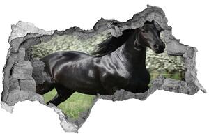 Díra 3D fototapeta na stěnu Černý kůň květiny nd-b-51258832