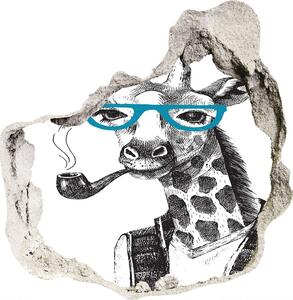 Díra 3D fototapeta nálepka Žirafa v brýlích nd-p-122012386