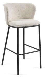 Barová židle arun 75 cm bouclé bílá