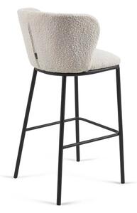 Barová židle arun 75 cm bouclé bílá