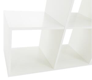 Regál pyramida, bílý, DTD laminovaná, NORAH, 139 x 33 x 144 cm,, Bíla, dřevotříska