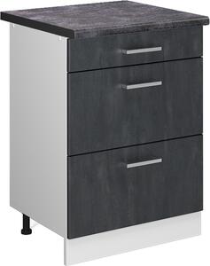 Spodní skříňka kuchyňské linky Vicco R-Line Černý beton 60 cm PD Antracit, Model 47573