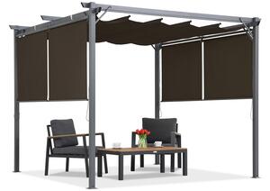 Hnědá terasová pergola s roletami La Palma 3x3 Garden Point