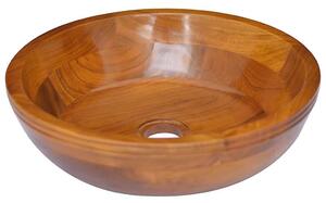Umývadlo masivní teak Φ40 x 10 cm 326160