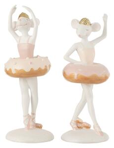 Set 2ks kouzelné Myšky-Baleríny s Donutem - 8*8*20 cm - J-Line by Jolipa