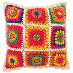 Pestrobarevný háčkovaný polštář v Boho stylu Croche - 45*15*45 cm - J-Line by Jolipa