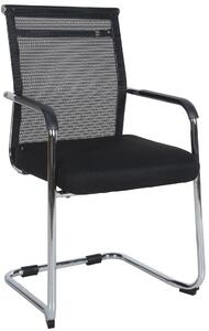 Židle pro návštěvy Denny chrom rám - černá