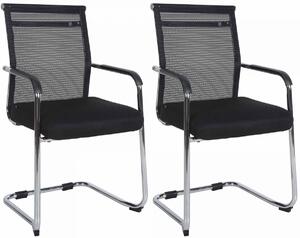Set 2 křesel pro návštěvníky Denny chrom rám - černá