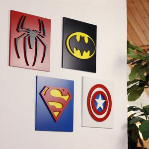 3D dřevěná dekorace znak Spiderman 30 x 30 cm