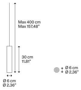 Lodes 09622 1000 A-tube small, bílé závěsné válcové svítidlo, 1x10W LED GU10, výška 30cm