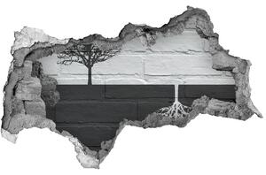 Díra 3D fototapeta nástěnná Stromy na zdi nd-b-117821406