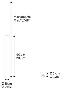 Lodes 09623 1000 A-tube medium, bílé závěsné válcové svítidlo, 1x10W LED GU10, výška 60cm