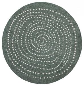 NORTHRUGS - Hanse Home koberce Kusový koberec Twin-Wendeteppiche 103111 grün creme kruh – na ven i na doma - 200x200 (průměr) kruh cm
