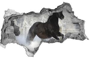 Díra 3D fototapeta nálepka Kůň ve cvalu sníh nd-b-118892522