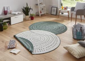 NORTHRUGS - Hanse Home, Kusový koberec Twin-Wendeteppiche 103111 grün creme kruh | zelená Typ: kulatý 140x140 cm