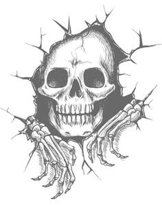 Ilustrace Skull with hands, vectortatu