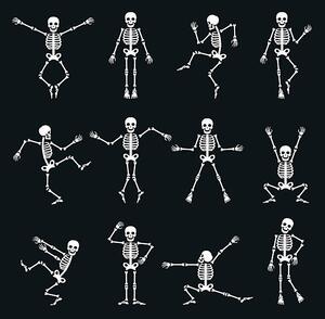 Ilustrace Funny dancing skeleton set, vectortatu