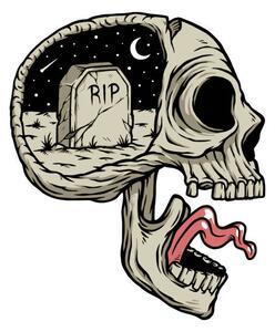 Ilustrace death in my mind illustration, gunaonedesign