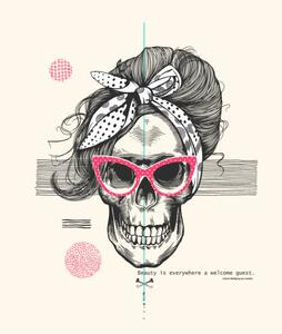Ilustrace Women's skeleton skull in pop art, Lisitsa